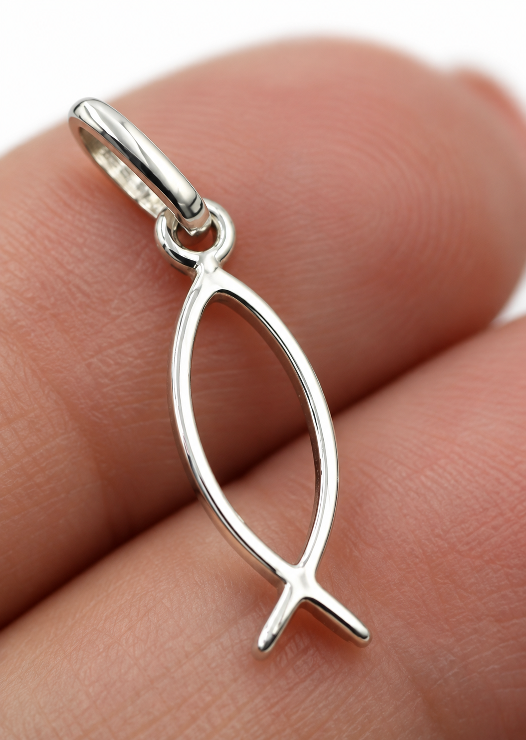 Solid Sterling Silver or 9ct Yellow Gold Religious Jesus Christian Fish Symbol Pendant
