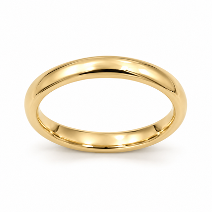 Genuine Custom Made Solid 9ct 9kt Yellow, Rose or White Gold 3mm Comfort Fit Wedding Band Size O
