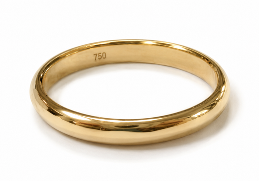 Genuine 18ct 18k 750 Yellow, Rose or White Gold 2.5mm Wedding Band - Sizes H to P