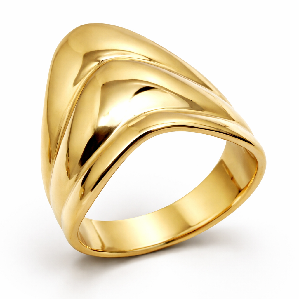 Genuine 9ct 375 Solid Rose Or Yellow Or White Gold Wide Pointy Ring In Your Size