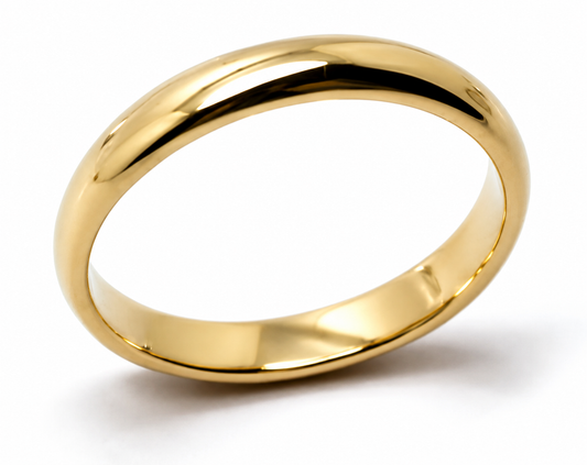 Genuine Custom Made Solid 9ct 9kt 375 Yellow, Rose or White Gold 3mm Wedding Band Size M
