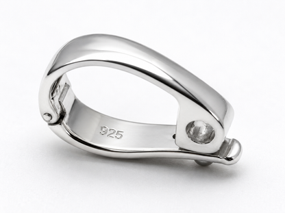 Genuine 9ct Yellow or White Gold or Sterling Silver Enhancer Bale Clasp 13mm with loop