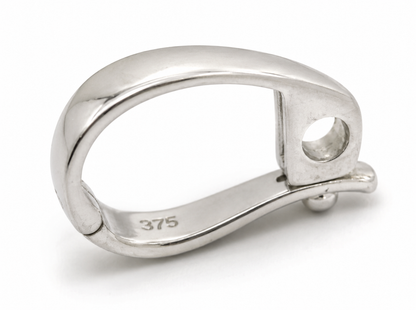 Genuine 9ct Yellow or White Gold or Sterling Silver Enhancer Bale Clasp 13mm with loop