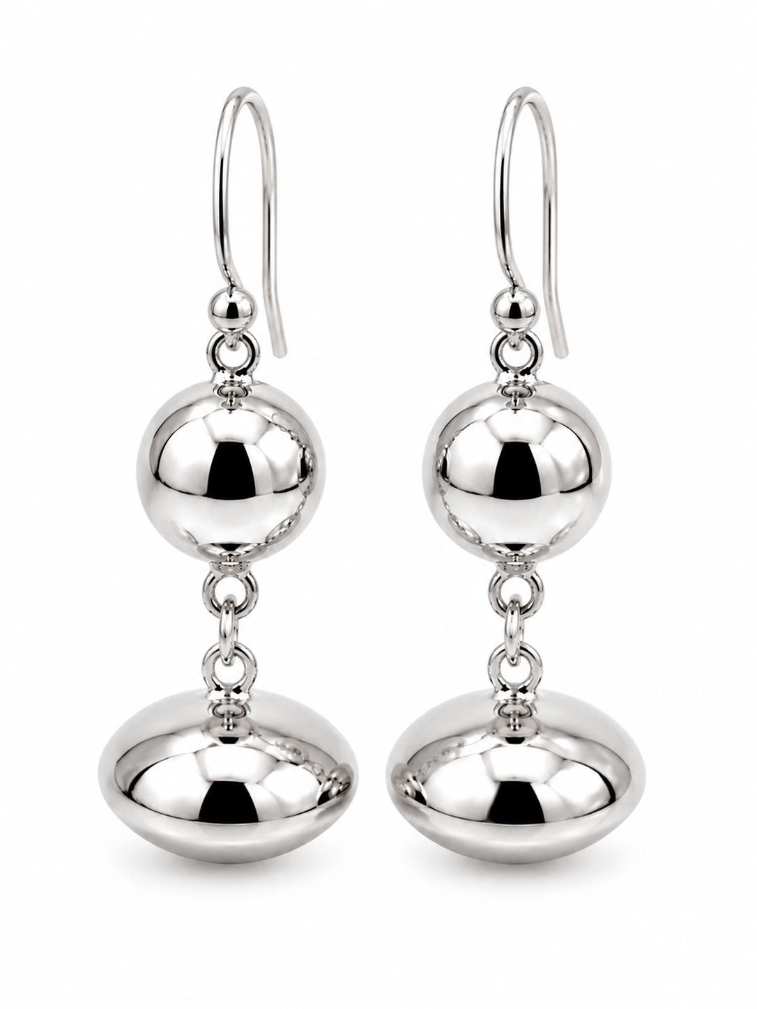 Genuine 9ct 9kt 375 Yellow, Rose or White Gold Heavy Fancy Ball Drop Earrings