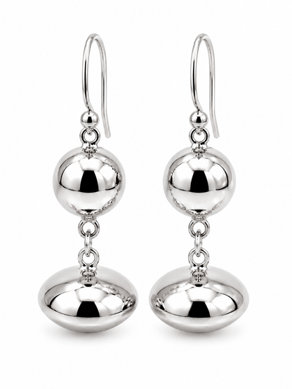Genuine 9ct 9kt 375 Yellow, Rose or White Gold Heavy Fancy Ball Drop Earrings