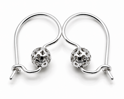 Genuine 9ct 9k 375 Yellow, Rose or White Gold 5.5mm Ball Filigree Earrings