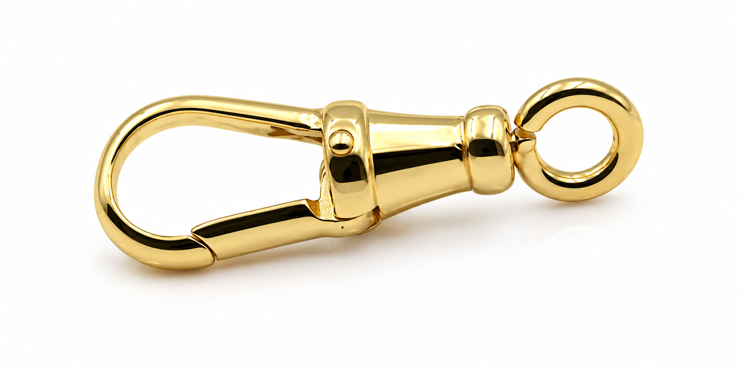 Genuine 9ct 9k 375 Solid Yellow or Rose Gold Dog Clip Albert Swivel Clasp 26mm Large Size
