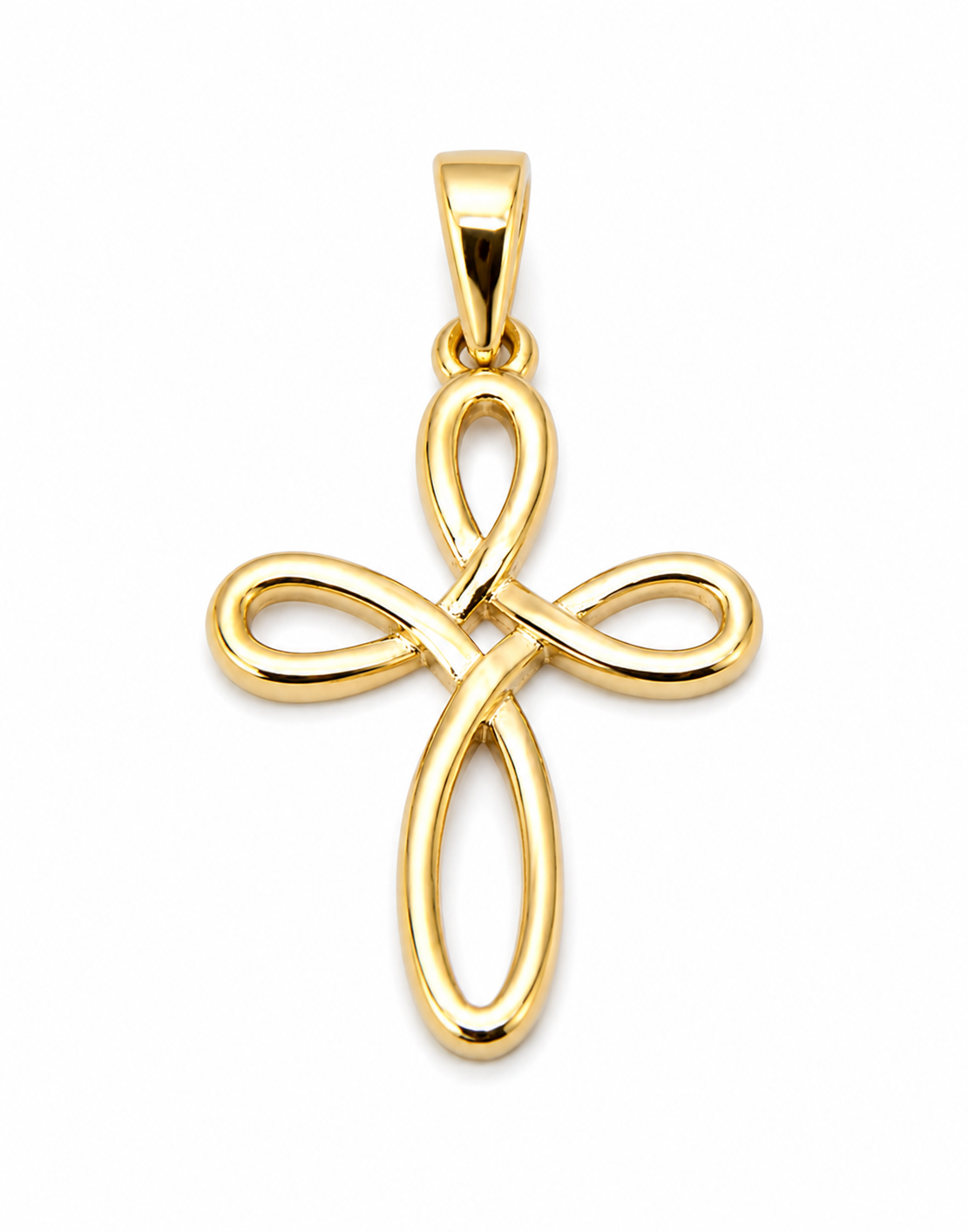 Genuine Small 9ct 9K 375 Delicate Yellow, Rose or White Gold Celtic Cross Pendant