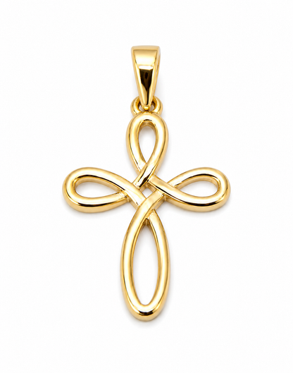 Genuine Small 9ct 9K 375 Delicate Yellow, Rose or White Gold Celtic Cross Pendant