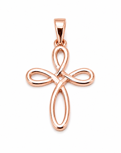 Genuine Small 9ct 9K 375 Delicate Yellow, Rose or White Gold Celtic Cross Pendant