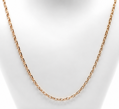 Genuine 9ct 9k 375 Rose Gold Diamond Cut Anchor 2mm Chain Necklace - Choose from 40cm, 45cm, 50cm and 60cm