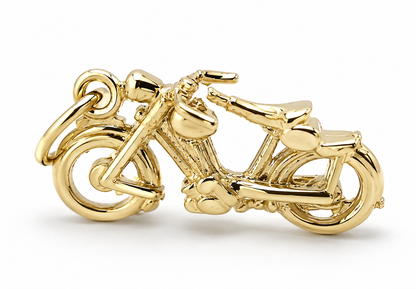 Kaedesigns Genuine 9ct 9k 375 Yellow or Rose or White Gold or Silver Motorbike Pendant