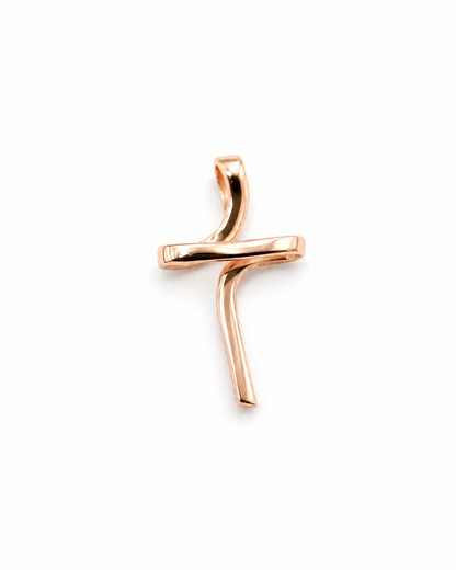 Kaedesigns Delicate Small Modern 9ct 375 Yellow, Rose or White Gold Cross Crucifix Pendant