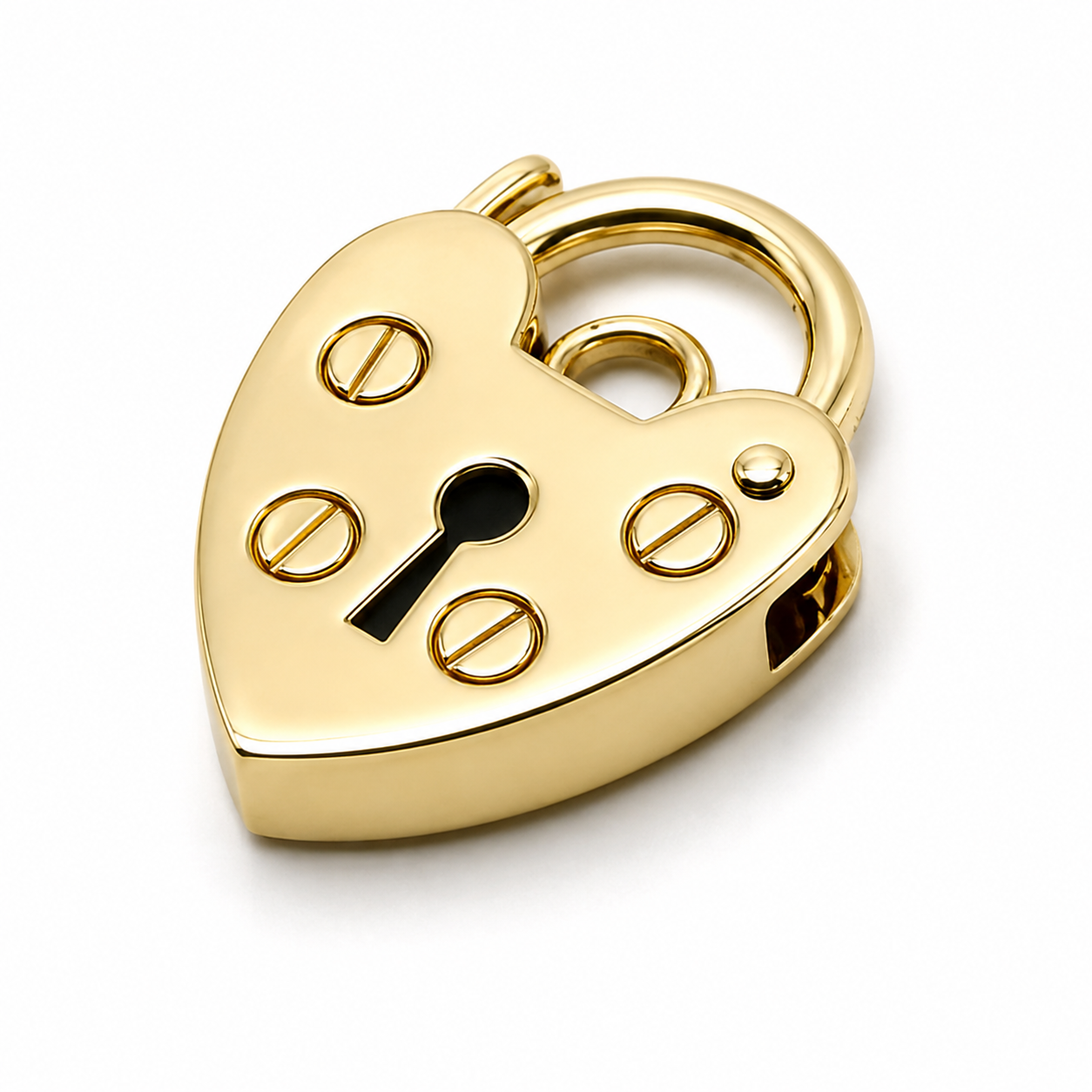 Genuine Small 9.5mm 9ct 9k 375 Yellow or Rose Gold Screw Heart Pendant Padlock