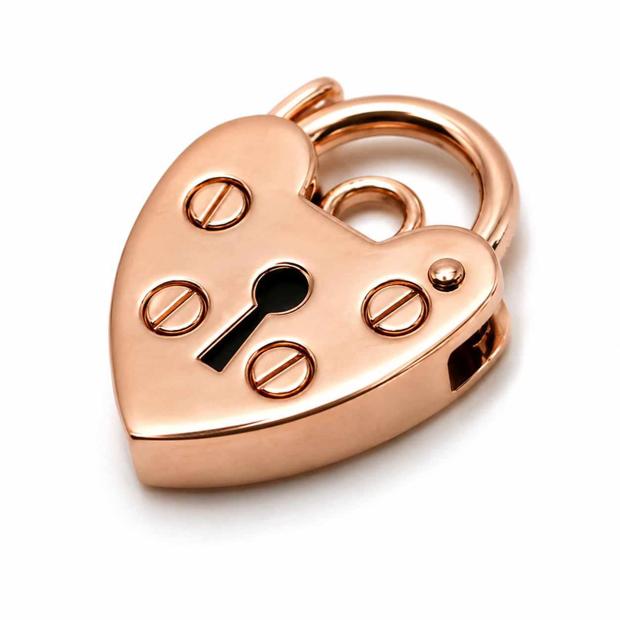 Genuine Small 9.5mm 9ct 9k 375 Yellow or Rose Gold Screw Heart Pendant Padlock