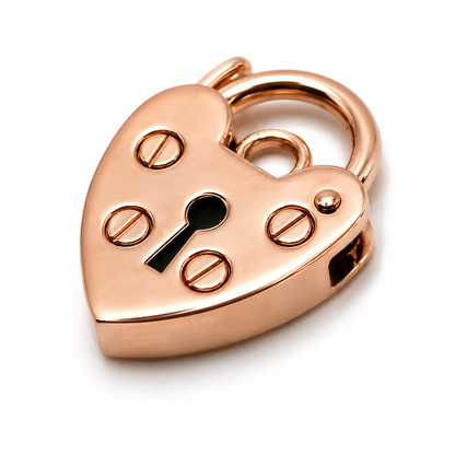 Genuine Small 9.5mm 9ct 9k 375 Yellow or Rose Gold Screw Heart Pendant Padlock