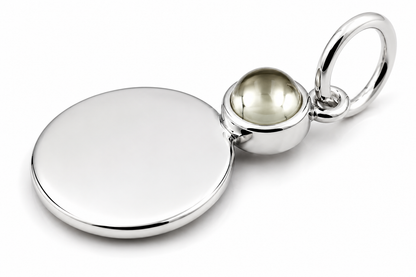 Genuine 9ct 9k 375 Yellow, Rose or White Gold 11mm Cabochon Citrine Disc Round Circle Pendant