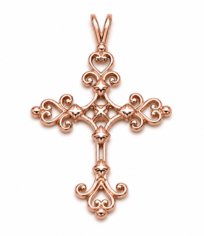 Kaedesigns Genuine 9ct 9K 375 Yellow, Rose or White Gold Fancy Celtic Cross Pendant