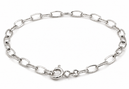 Genuine Handmade 9ct 9K 375 Yellow, Rose or White Gold Lightweight Paperclip Bracelet Bolt Ring 18.5cm