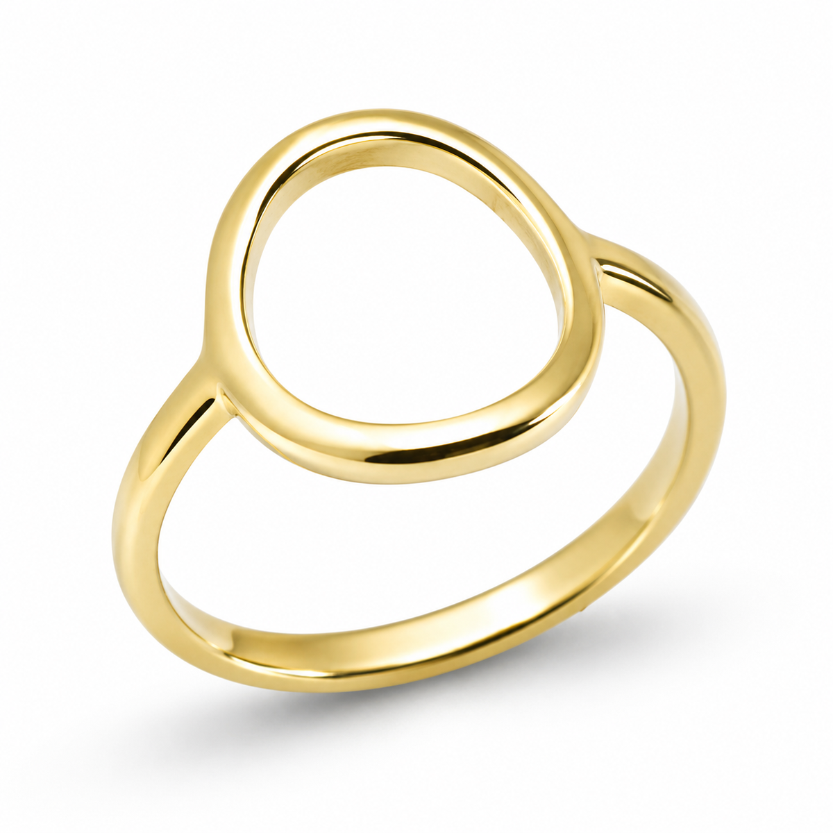 Kaedesigns Solid Genuine 9ct 9K 375 Yellow, Rose or White Gold Open Circle Dress Ring - Choose your size
