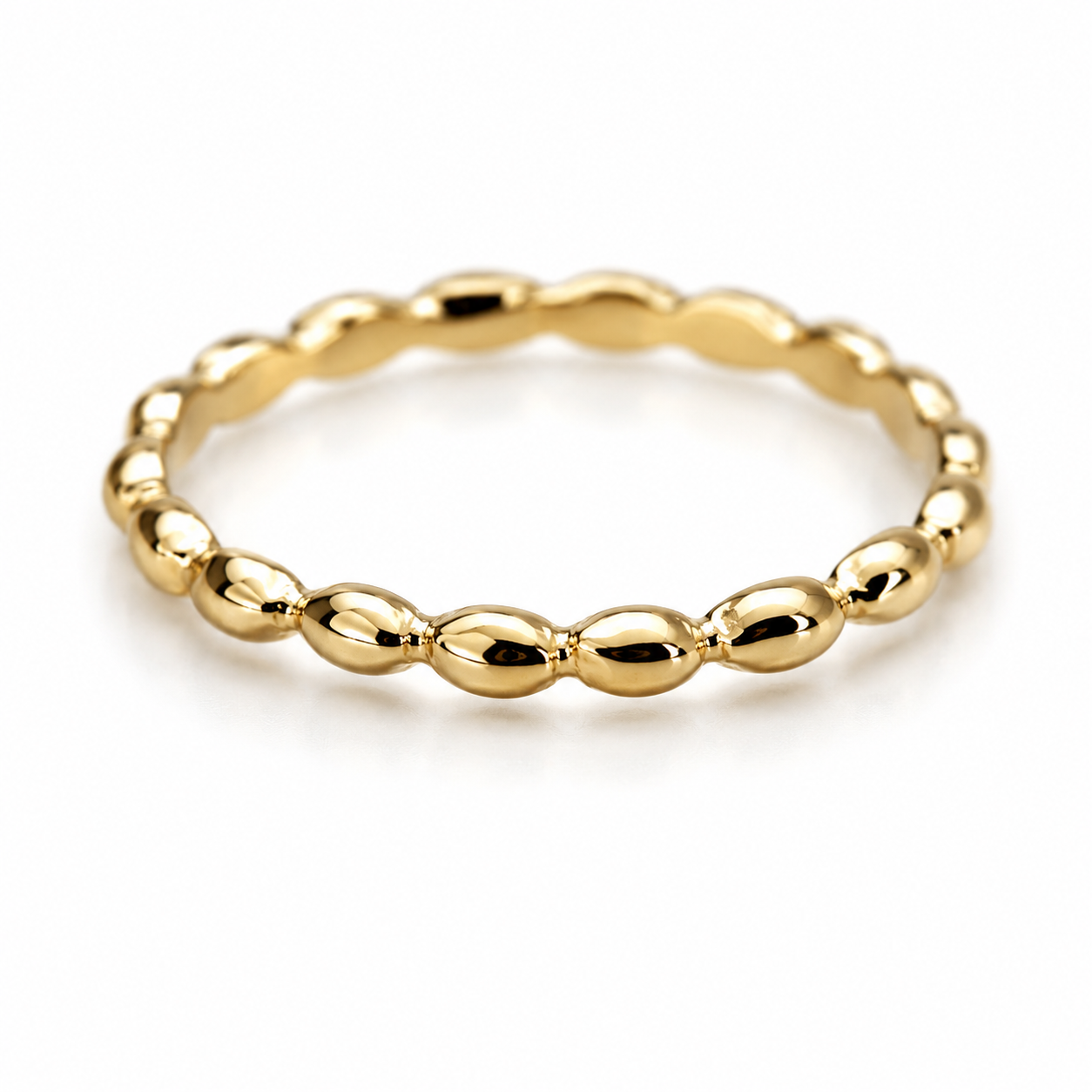 Genuine 9ct 9k 375 Yellow, Rose or White Gold Dress Bobble Dot Band Stacker Ring