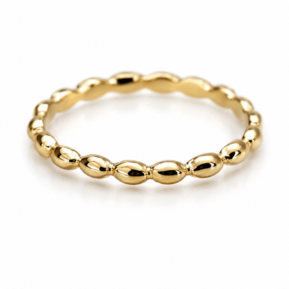 Genuine 9ct 9k 375 Yellow, Rose or White Gold Dress Bobble Dot Band Stacker Ring