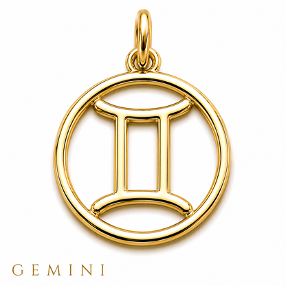 Genuine 9ct 9k 375 Yellow, Rose or White Gold Modern ALL Zodiacs Zodiac Pendant