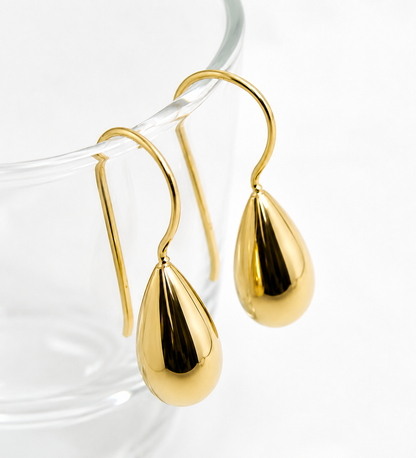 Kaedesigns 9ct 9k 375 Solid Yellow, Rose or White Gold Tear Drop Teardrop Hook Earrings