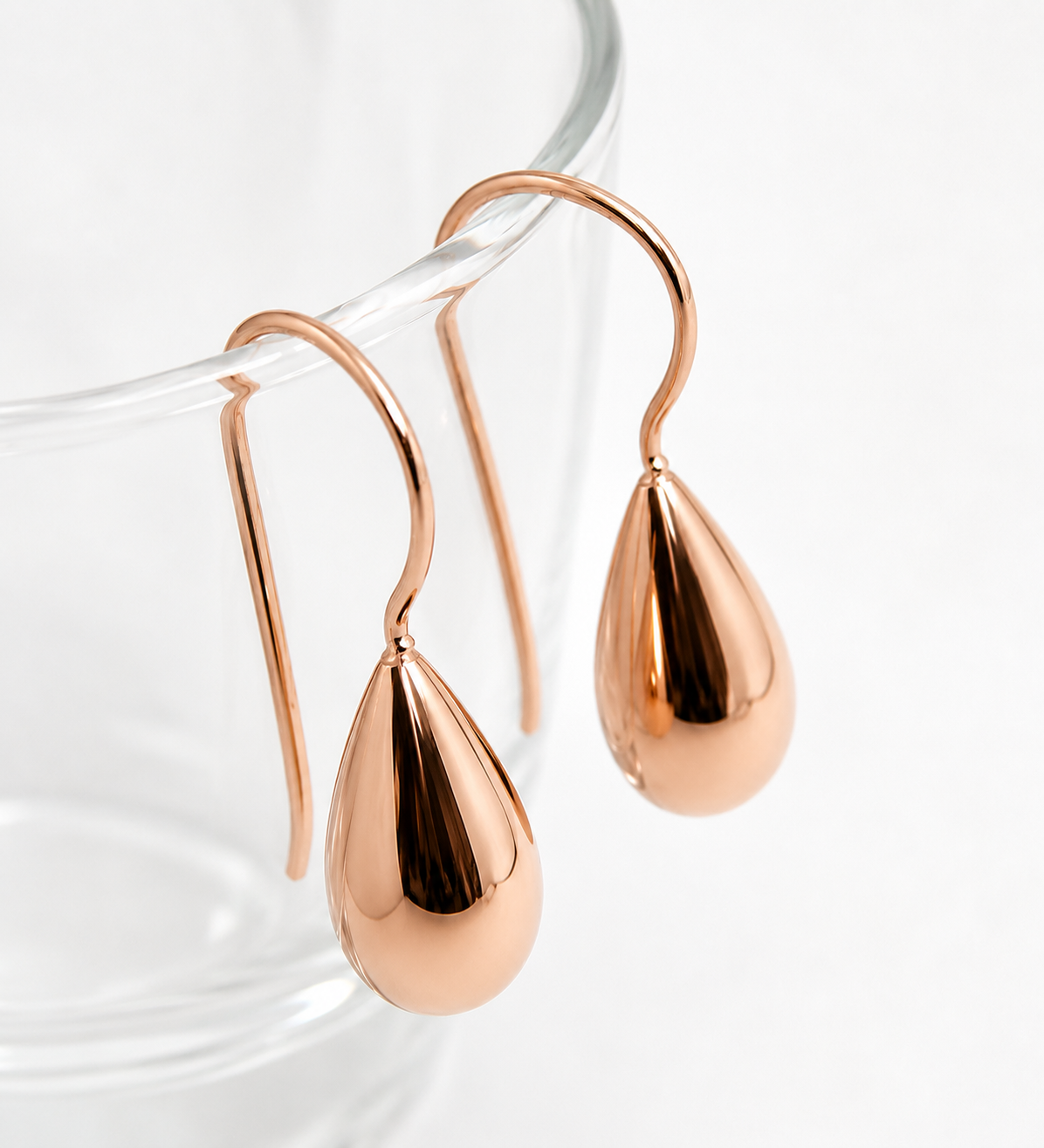 Kaedesigns 9ct 9k 375 Solid Yellow, Rose or White Gold Tear Drop Teardrop Hook Earrings