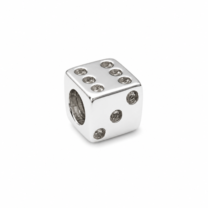 Kaedesigns Genuine 9ct 9K 375 Yellow or Rose or White Gold or Silver Dice Bead Charm for bracelet