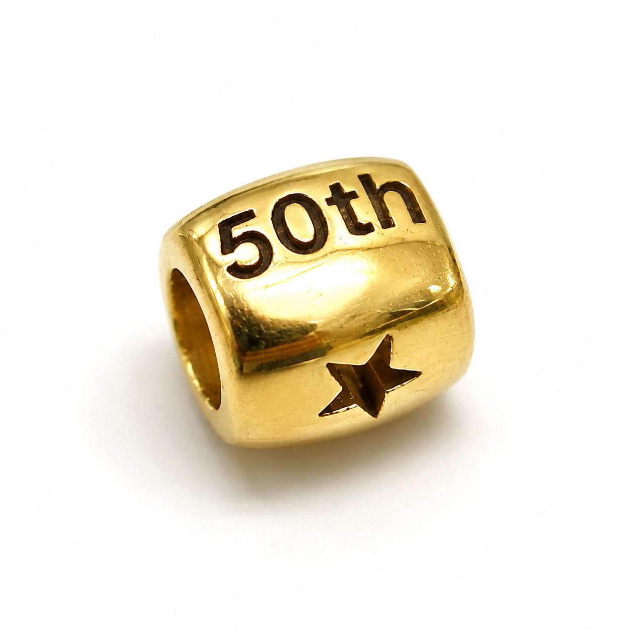 Genuine 9ct 9k 375 Yellow, Rose or White Gold 50th or 60th Birthday Anniversary Charm Bead Bracelet