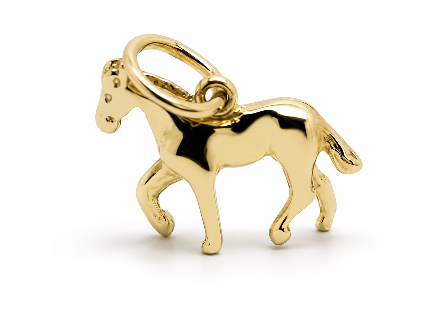 Genuine 9ct Yellow or Rose or White Gold Small 3D Horse Pendant or Charm