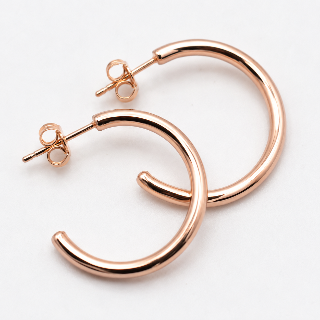 Genuine 9ct 9k 375 Yellow, Rose or White 29mm Hoop Stud Earrings