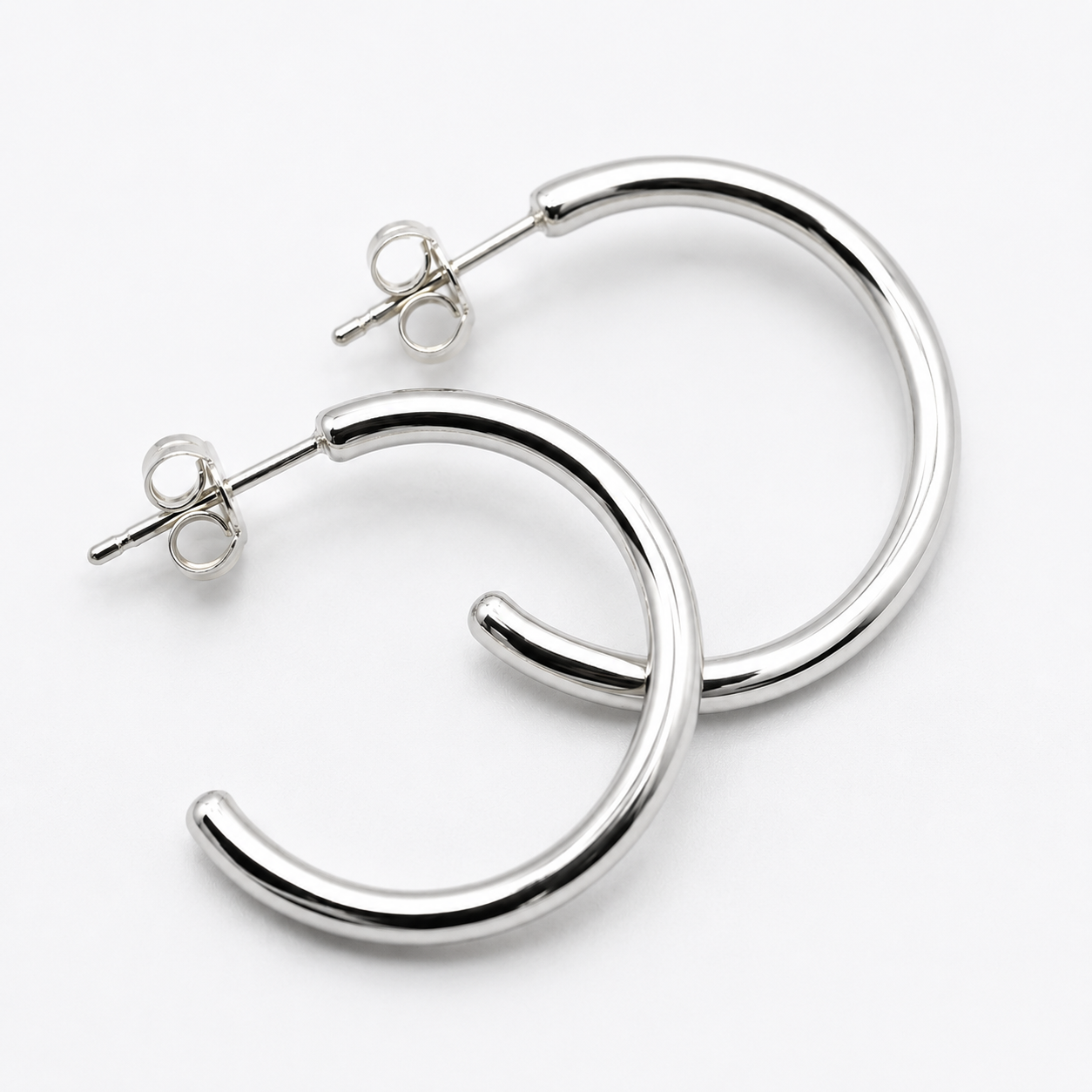 Genuine 9ct 9k 375 Yellow, Rose or White 29mm Hoop Stud Earrings