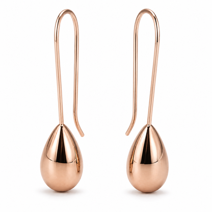 Genuine 9ct 9K 375 Yellow, Rose or White Gold Large Teardrop Tear Drop Long Hook Earrings