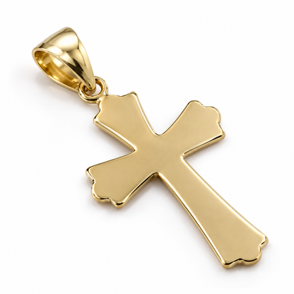 Genuine 9ct 9K 375 Yellow, Rose or White Gold Large Cross Pendant