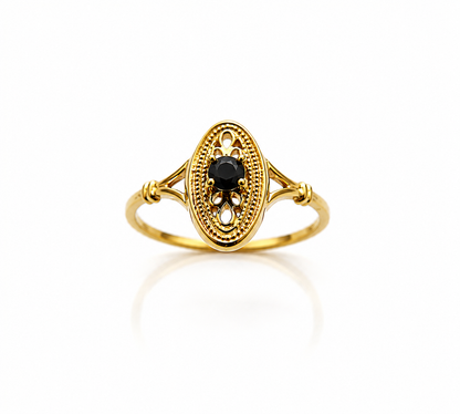 Genuine 9ct 9K 375 Yellow, Rose or White Gold Delicate Blue Sapphire Filigree Ring - Choose your ring size H to Q
