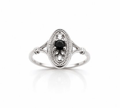 Genuine 9ct 9K 375 Yellow, Rose or White Gold Delicate Blue Sapphire Filigree Ring - Choose your ring size H to Q