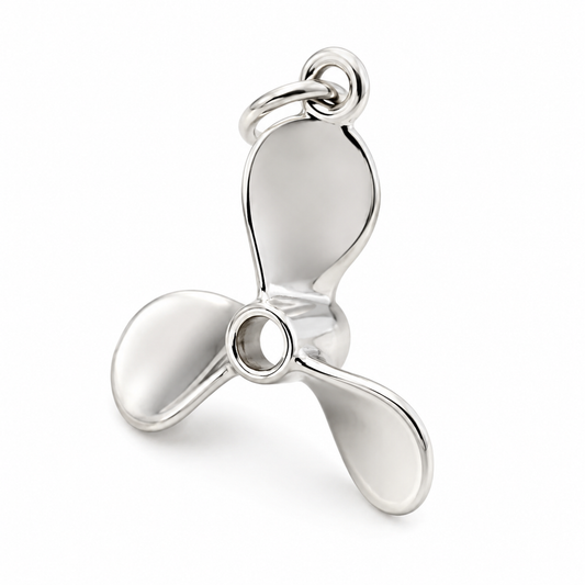 Genuine 9ct 9k 375 Yellow, Rose or White Gold 3D Boat Propellor Nautical Charm Pendant Charm