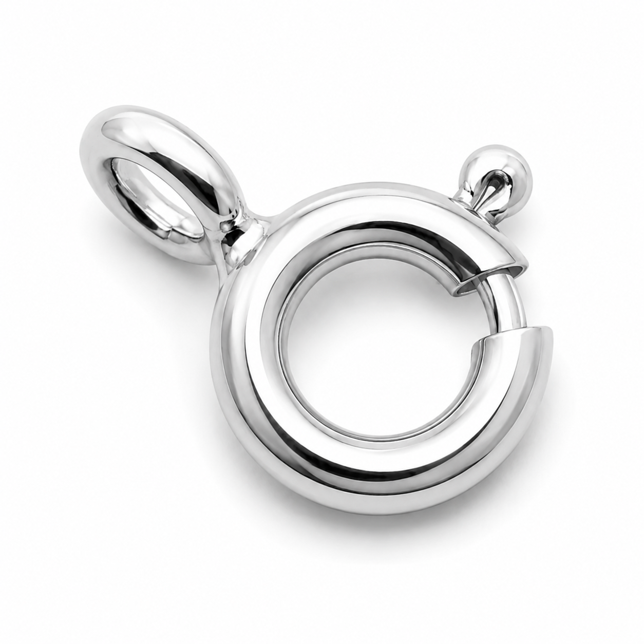 Genuine 5mm 14ct 14K 585 Yellow, Rose or White Gold Bolt Spring Ring Clasp
