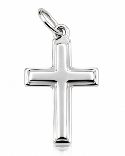 Kaedesigns Genuine Small 18ct 750 Yellow, Rose or White Gold Plain Cross Pendant