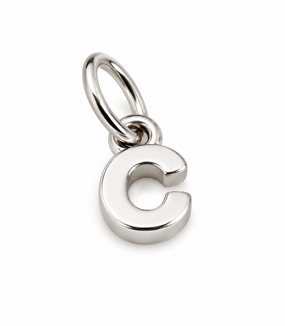 Genuine 9ct 9kt Genuine Very Small, Tiny Solid Yellow, Rose or White Gold Initial Pendant Charm C