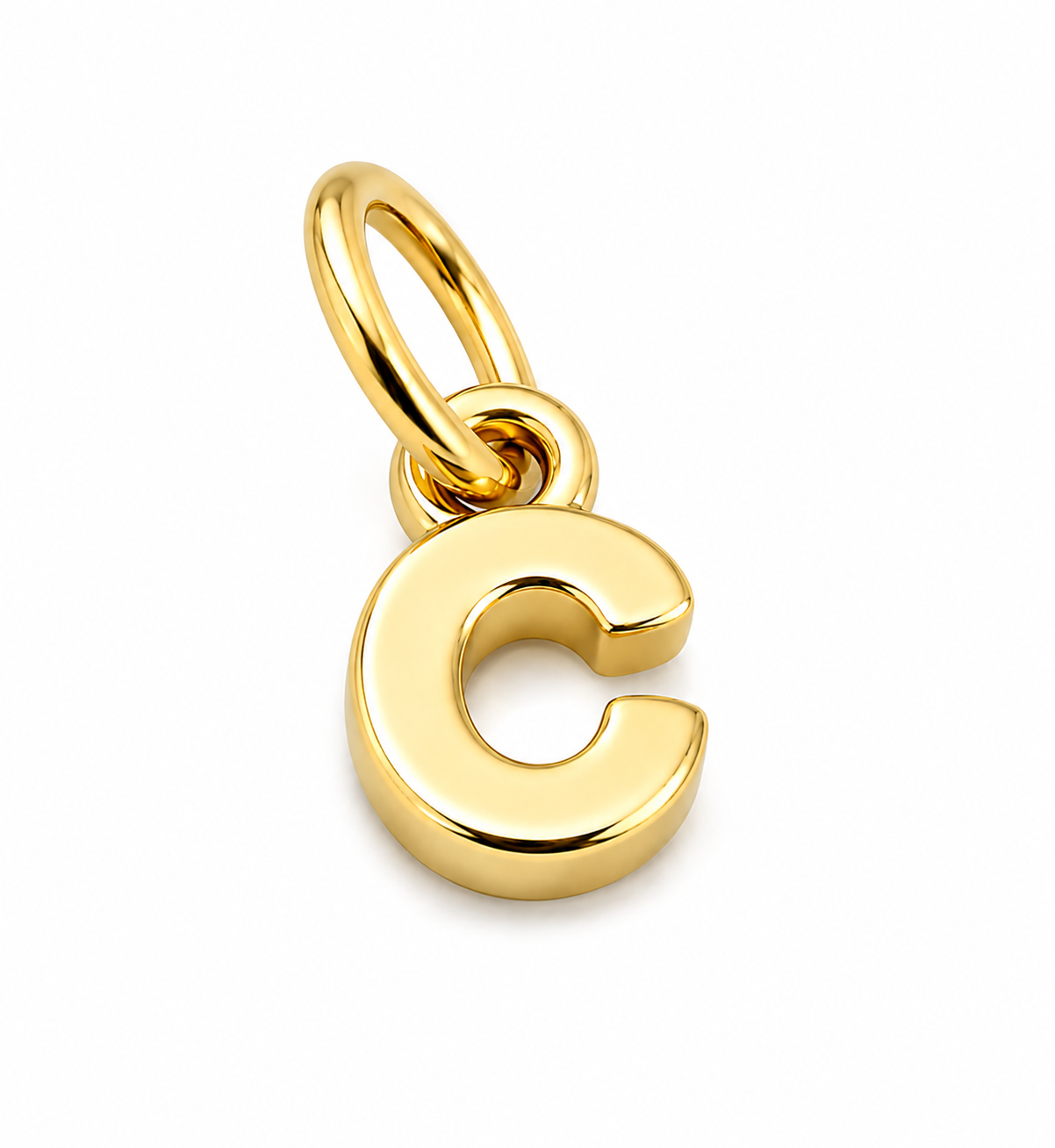 Genuine 9ct 9kt Genuine Very Small, Tiny Solid Yellow, Rose or White Gold Initial Pendant Charm C