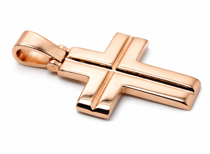 Kaedesigns Large Heavy 18ct 18k Yellow, Rose Or White Gold Solid Cross Pendant