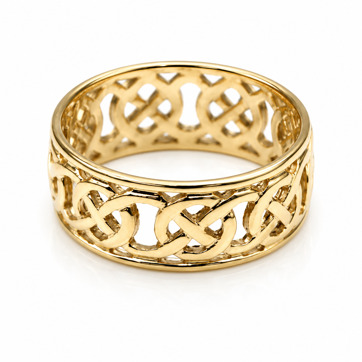 Genuine 9ct 9k 375 Solid Yellow, Rose Or White Gold Large Celtic Ring In Your Size 223