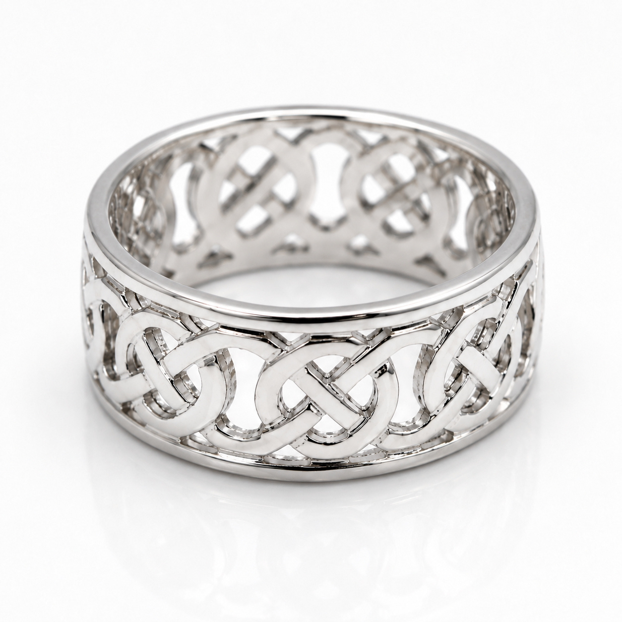 Genuine 9ct 9k 375 Solid Yellow, Rose Or White Gold Large Celtic Ring In Your Size 223