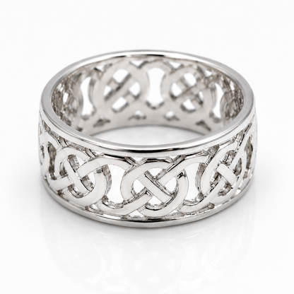 Genuine 9ct 9k 375 Solid Yellow, Rose Or White Gold Large Celtic Ring In Your Size 223