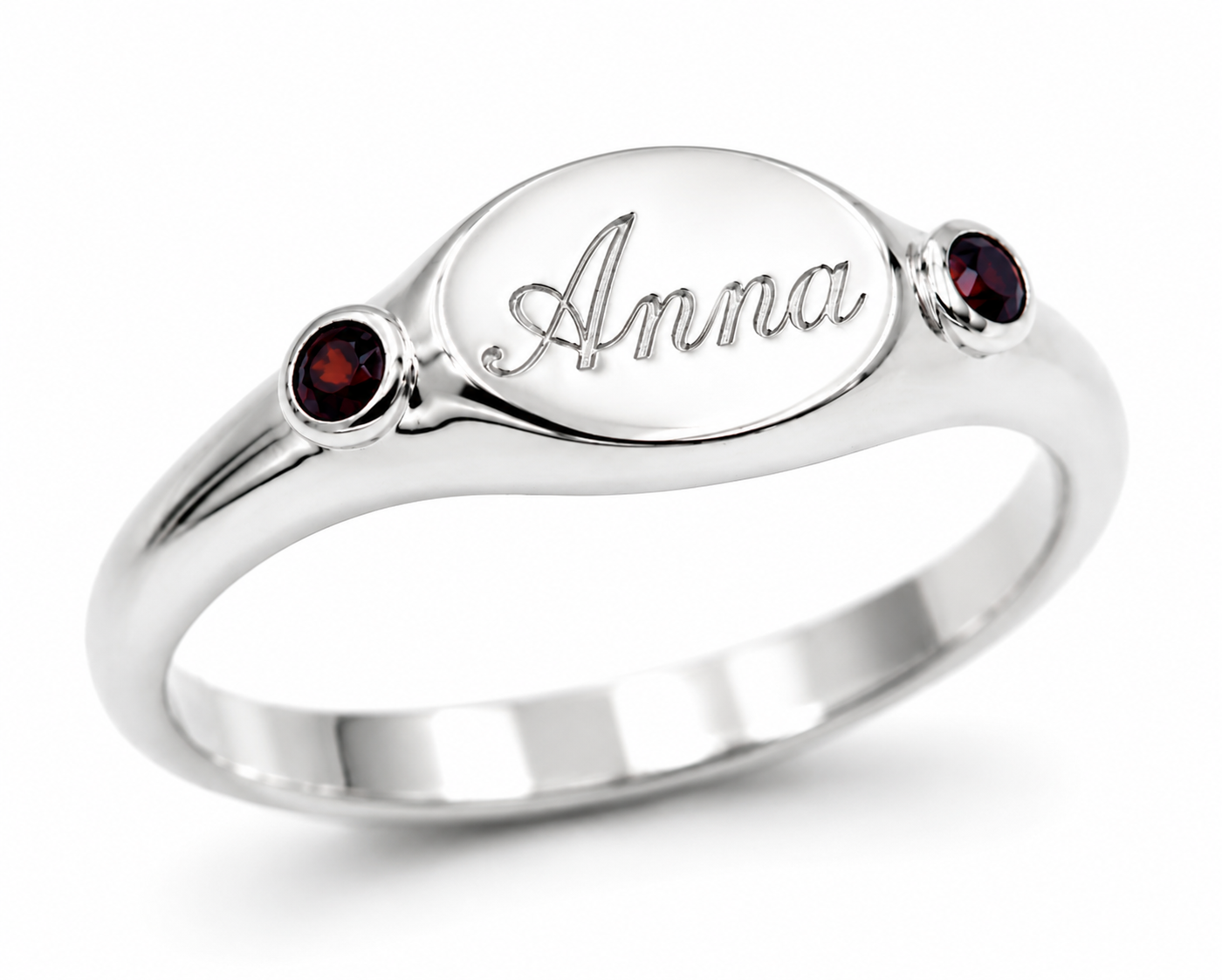 Genuine 9ct 9K 375 Yellow, Rose or White Gold 375 Oval Garnet (Birthstone Of January) Signet Ring