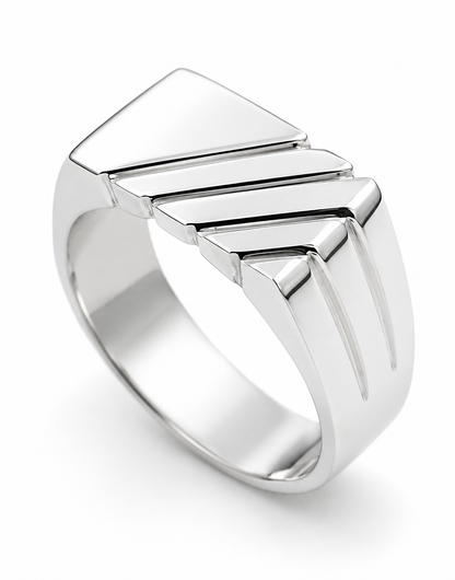 Genuine Sterling Silver 925 Mens Rectangular Signet Ring - Choose your ring size