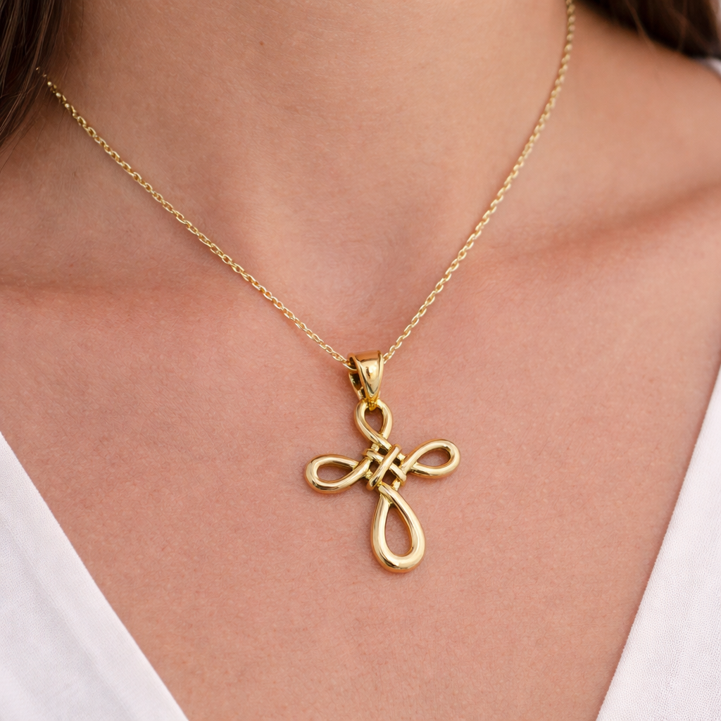 Kaedesigns Genuine 9ct 9K Yellow, Rose or White Gold Celtic Cross Pendant
